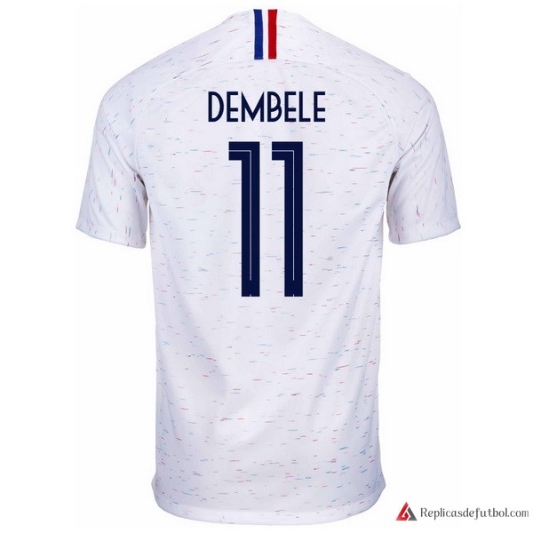 Camiseta Seleccion Francia Segunda equipación Dembele 2018 Blanco